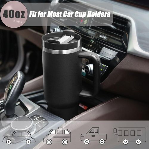 Beqqk 40oz Tumbler with Handle and Straw, Insulated Stainless Steel Travel Mug, Double Wall Vacuum Leak-Proof Cup for Hot &amp; Cold Drinks