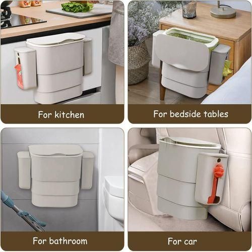 Foldable Kitchen Hanging Dustbin With 2 Trash Bags Storage Cans