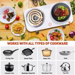 Double Burner Hot Plate 2000W 5 Gears Temperature Control Cooking Ranges Dorm