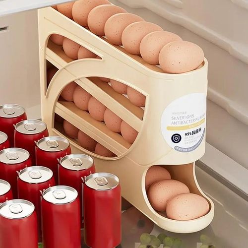 4-layer egg storage box, rolling egg storage rack, can hold up to 30 eggs