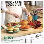 Macaron 4 colors 28-piece set wheat straw plate bowl cup k-n-ife fork spoon chopsticks outdoor tableware set