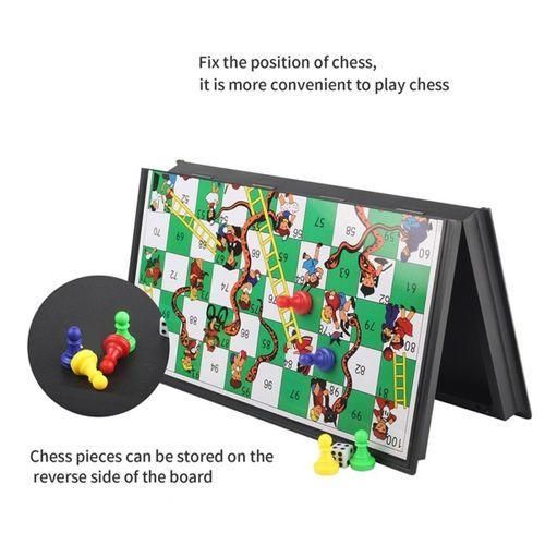 Magnetic Snakes &amp; Ladders Board Game – Foldable, Portable, Kids &amp; Family Game