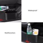 Flushrenic 2-piece mini car trash can with lid, small trash can, leak proof ABS trash can, car interior accessories, household trash can, suitable for cars and offices, with 30 garbage bags