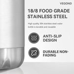 KnMn 500ml Stainless Steel Water Bottles For Hot and Cold Water