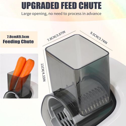 TodyJeyHo New Electric Cheese Grater, Electric Salad Maker, Multi-function Grater, Automatic Vegetable Chopper Slicer, Professional Multi-conical Blade, Stainless Steel