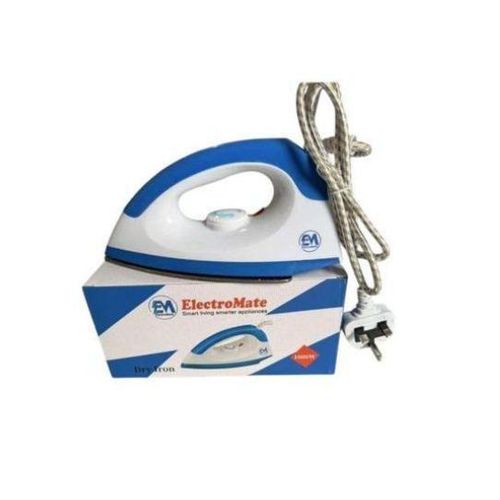 ElectroMate Dry Electric Iron Box – 1000W Lightweight Iron with 5-Gear Temperature Control &amp; Non-Stick Soleplate