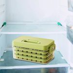 Ice Cube Trays with Lids, Scoop &amp; Ice Bucket 28/84 Pcs Portable Silicone Ice Cube Mold with Easy Pop Out Reusable Freezer Ice Box for Fridge (Green, 3 Layer(84 pcs))