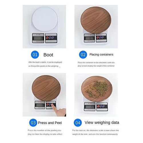 LCD Display Electronic Digital Kitchen Food Scale 10KG/1g - White