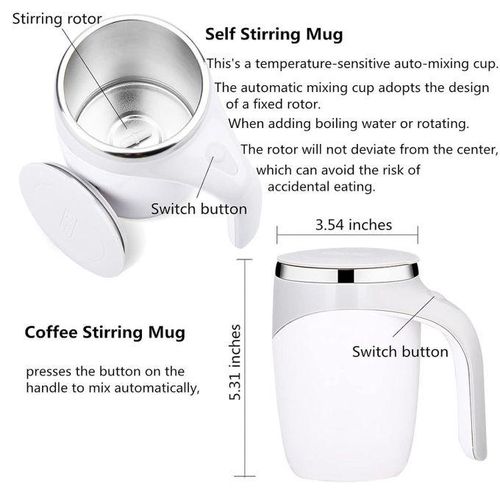 Automatic Magnetic Stirring Coffee Cup, 380ml Auto Self Stirring Coffee Mug Stainless Steel Cup Electric Smart Mug, Rotating Office Travel Mixing Cup For Hot Chocolate Cocoa Milk Latte Tea, MULTICOLOR
