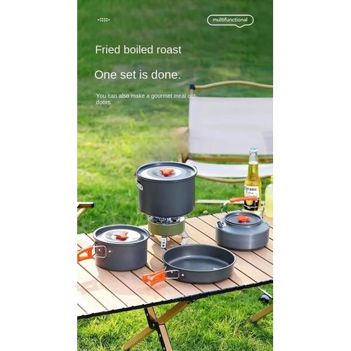 Hot-selling four-piece aluminum alloy camping cookware set, outdoor cooking equipment set