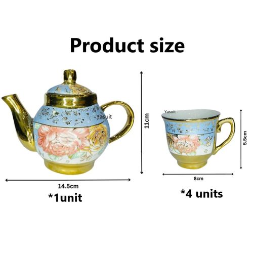 Elegant Ceramic Teapot Set Ceramic Teapot/Kettle + 4 Teacups