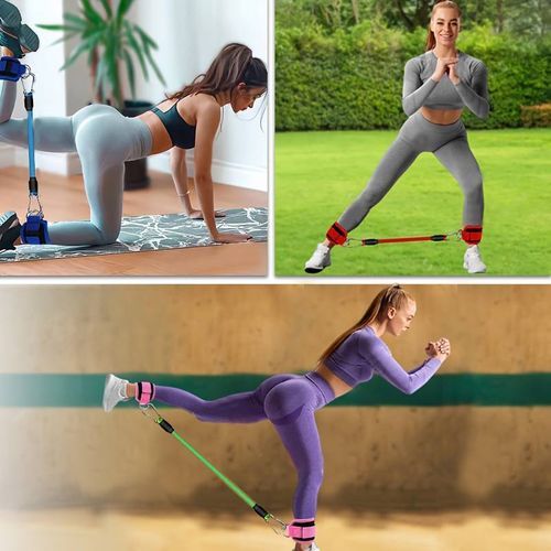 5pcs Fitness Elastic Bands, Ankle Straps, Resistance Bands for Legs/Hip