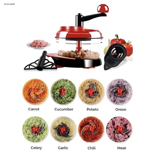 Advenza Manual Vegetable Grinder, Cassava Blender, Garlic Paste Blender, Multi-functional Plastic Food Processor – Suitable for Kitchen and Outdoor Use, Kitchen Cooking Stove Accessories, 3L Big Capacity, Battery-Free