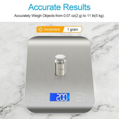 KnMn  304 Stainless Steel Digital Food Scales with Battery Kitchen Scale LCD Display