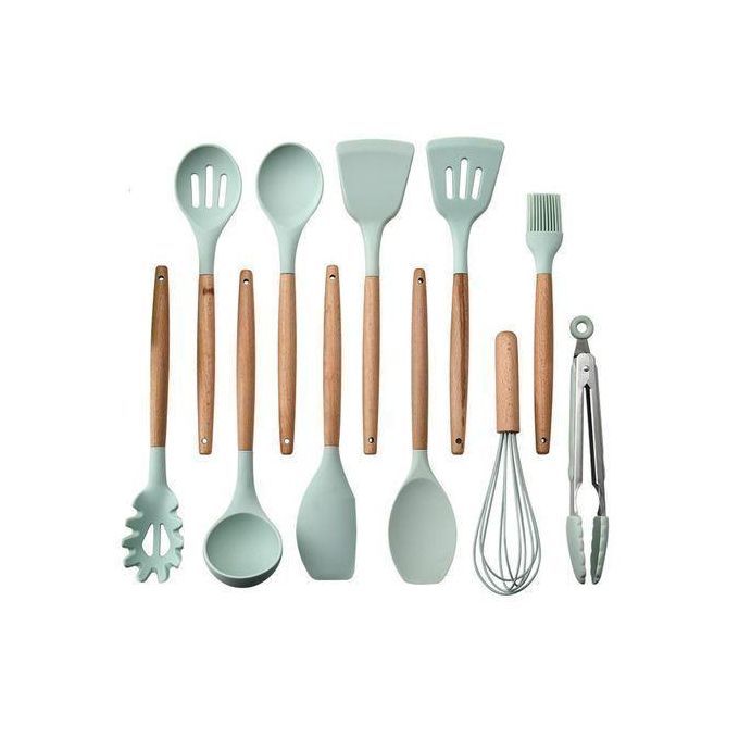 11 Piece Silicone Kitchen Utensil Set, Non-Stick Spoons