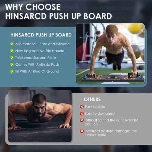 Push Up Board Workout Board, Improved Training Versatility Lasting Materials, Adaptable Exercise Design, Foldable for Easy Transport, Advanced Push-Up Board, Portable and Compact Design Ideal