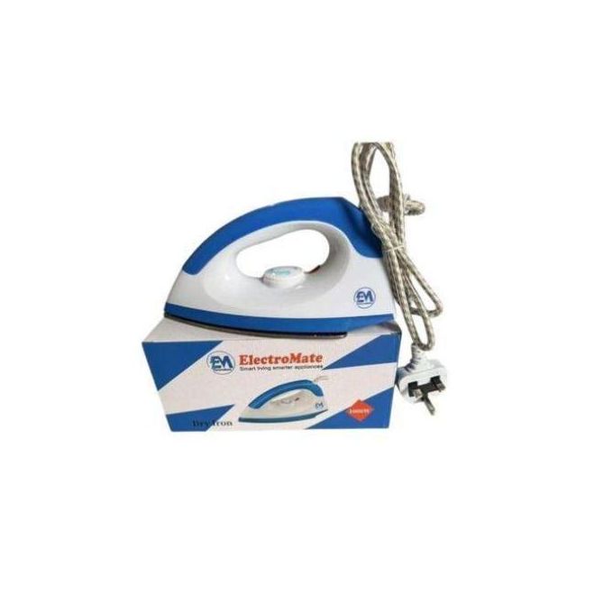 ElectroMate Dry Electric Iron Box – 1000W Lightweight Iron with 5-Gear Temperature Control &amp; Non-Stick Soleplate