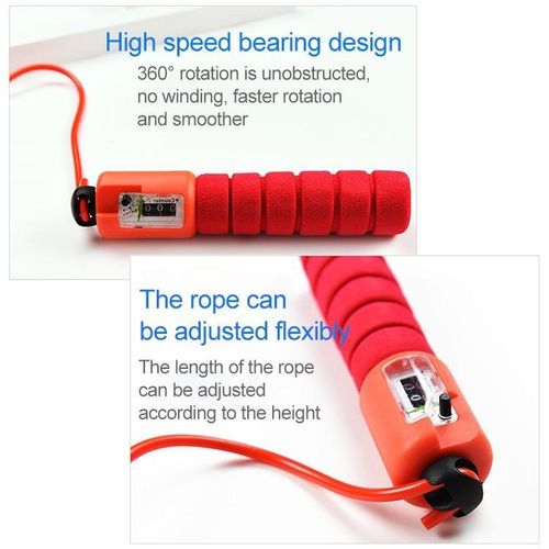Sports and fitness adjustable fast counting skipping rope (orange)