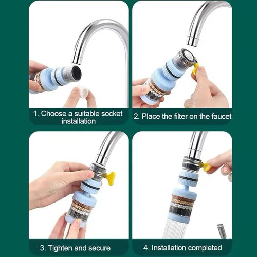 360° Rotating Kitchen Faucet Water Purifier Filter For Tap