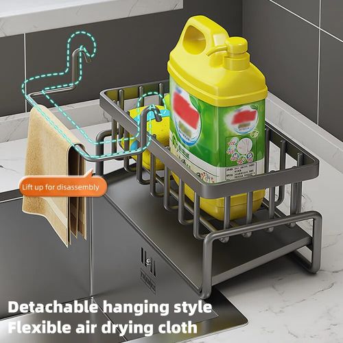 Kitchen Dish Rack，Kitchen Shelf,Sink Rack, Drain Rack - Black