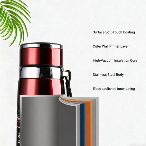 800ML Stainless Steel Vacuum Thermos Cup, Double Wall Insulated Travel Mug for Hot and Cold Drinks