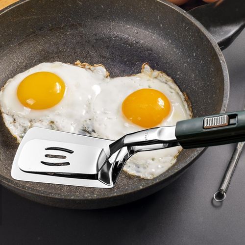 Stainless steel kitchen spatula tongs, cooking spatula tongs, for turning steaks
