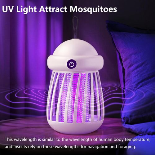 Bug Zapper, Electric Mosquito Zapper with Wall-mounted Hook and USB Rechargeable