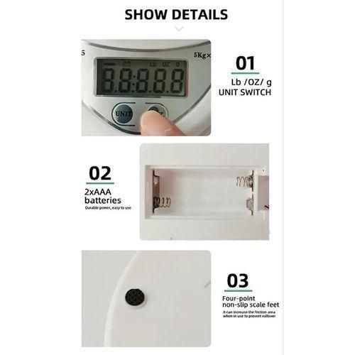 General Electronic Digital Tool Measuring Kitchen Food Weighing Scales - White