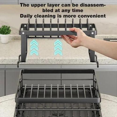 Kitchen countertop dish rack, stainless steel dish drain rack, cutlery rack