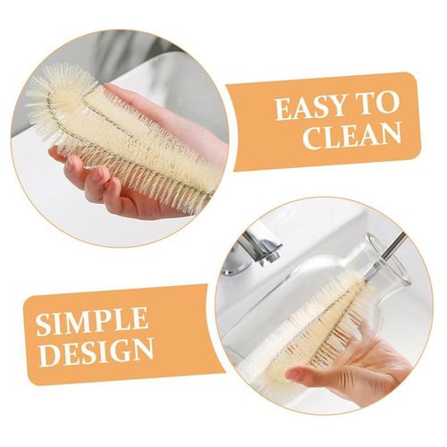 3PCS Bottle Cleaning Brush Set,  Long Wooden Handle Natural Bristle Water Bottle Cleaning Brush for Water Bottle, Cup, Teapot, Baby Bottle, Pot(S&amp;M&amp;L)