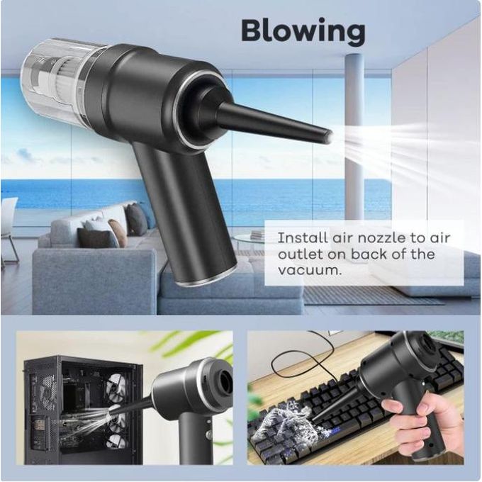 Mini Vacuum Cleaner &amp; Air Blower, Handheld, Portable, Wireless, USB Rechargeable for Car, Office &amp; Home Use