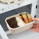 Reusable Lunch Case Food Grade Two Compartments Food Container With Tableware Storage