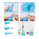 6pc Icing Nozzles Set and Reusable Silicone Piping Bag for Cakes, Cupcakes, Cookies &amp; Pastries