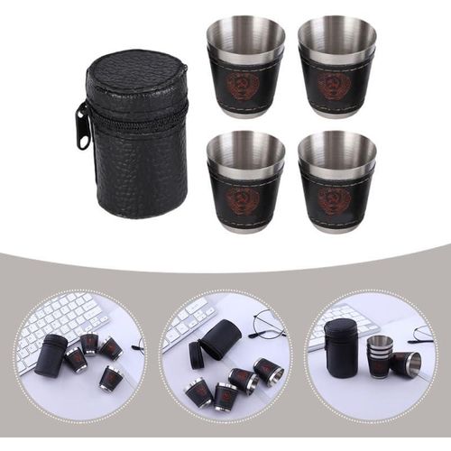 Stainless Steel Cups, 4Pcs 70ml Stainless Steel Shot Glasses, Travel Coffee Mug, Outdoor Camping Cup, Travel Cup for Travel Picn