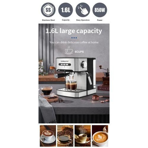 Sokany Programmable Espresso Coffee Machine,Brushed Stainless Steel