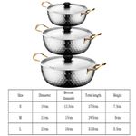 Hammered Stainless Steel 3-Piece Stockpot Set with Lid - Silver