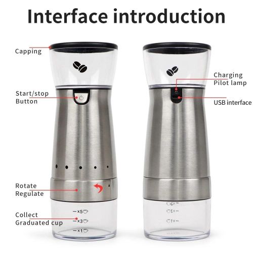 Premium Stainless Steel Electric Coffee Grinder – Adjustable 5-Speed Grind Settings