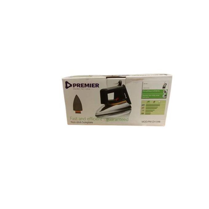 Premier Heavy Duty Dry NON STICK SOLEPLATE Iron Box