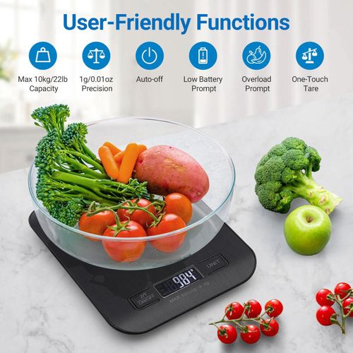 Inkbird Food Scale Digital Kitchen Scale Stainless Steel Platform Backlit LCD