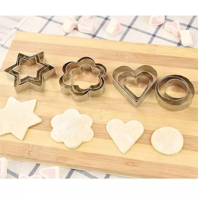 Stainless Steel Fondant Biscuit Cookie Cutter - 12pcs Set