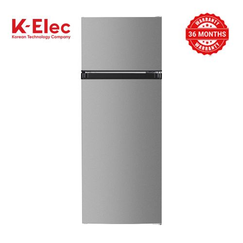 K-Elec 206 Litres Double Door Top Mount De-Frost Fridge Refrigerator With Ice Cube Tray - Black | Model KR35-TM-DFC-KBI | 36 Months Warranty + Free Fridge Guard