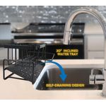 Black bracket for kitchen sink, rust proof kitchen sink box, with automatic drying and detachable cloth rack, multifunctional kitchen sink organizer