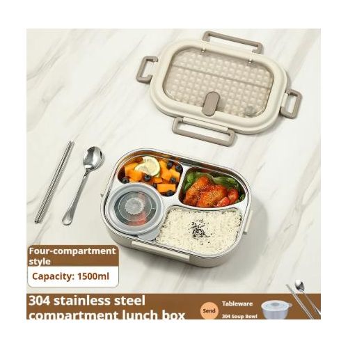 Microwaveable Stainless Steel Insulated Bento Box-4-piece set