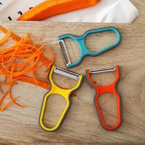 Y Peelers for Kitchen, 3Pcs Stainless Steel Vegetable Peeler - Multifunctional Potato Peelers for Fruits Carrot Kitchen Utensils (Red, Yellow, Green)