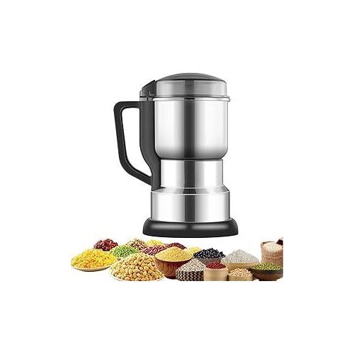 Coffee Grinder Electric Coffee Bean Grinder Electric Mill Spice Grinder Low Noise 400W Powerful Stainless Steel Blade Cord Storage Portable &amp; Compact Grinding Tools For Spices Pepper Herbs Nuts Shoark