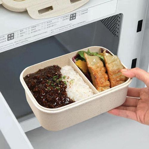Reusable Lunch Case Food Grade Two Compartments Food Container With Tableware Storage