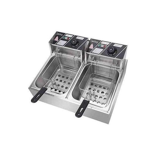 Nunix Double Tank 6+6LT CHIPS/CHICKEN Stainless Steel double Deep Fryer