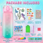 TodyJeyHo Decorate Your Own Water Bottle Kits for Girls Age 4-6-8-10,Unicorn Painting Crafts,Fun Arts and Crafts Gifts Toys for Girls Birthday gift (Mermaid)