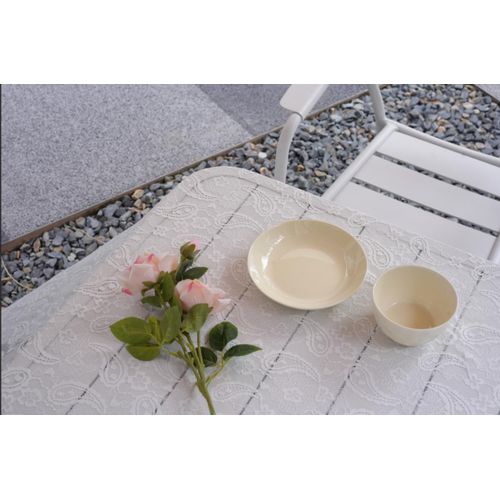 White lace tablecloth rectangle 150×300 cm, covering tea tablecloth flower embroidered lace tablecloth, elegant rectangle covering long retro embroidered reception tablecloth decoration