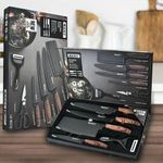 Premium 6-Piece Stainless Steel Kitchen Knife Set – Ultra Sharp with Wooden Ergonomic Handles